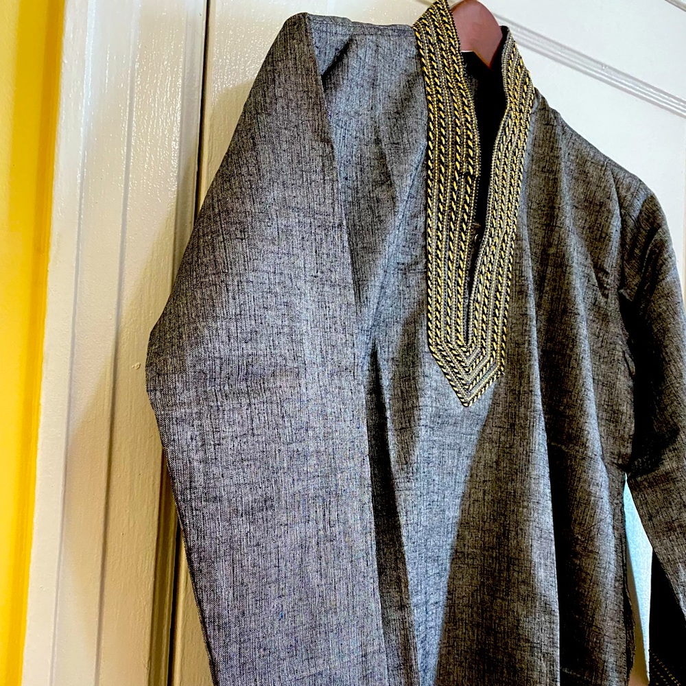 Cotton gray color kurta